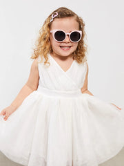 V Neck Basic Baby Girl Dress