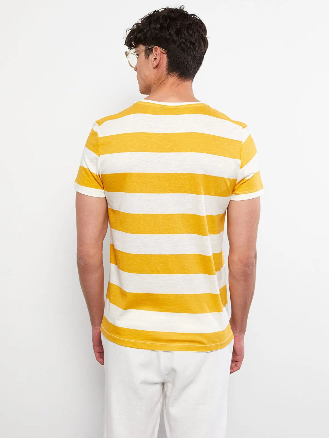 Lcw Casual Crew Neck Short Sleeve Color Block Combed Cotton Men T-Shirt