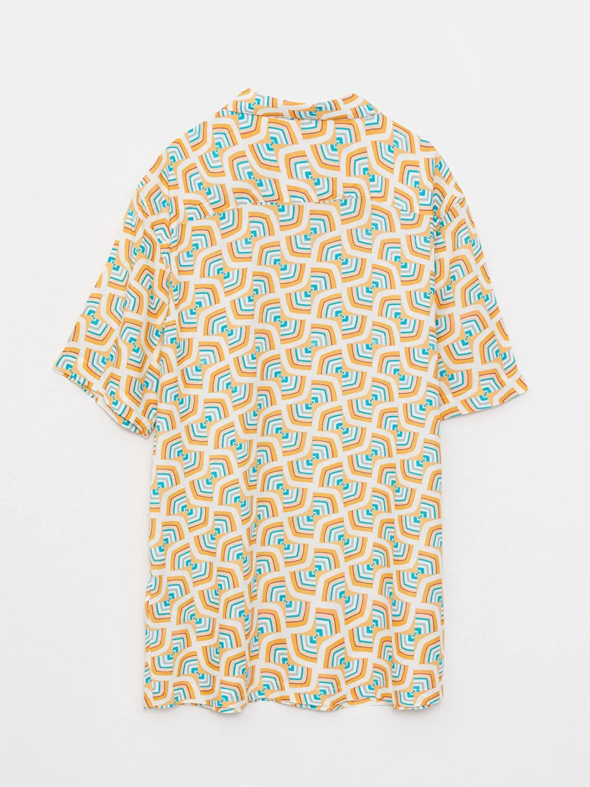 Regular Fit Short Sleeve Patterned Viscose Men Shirt