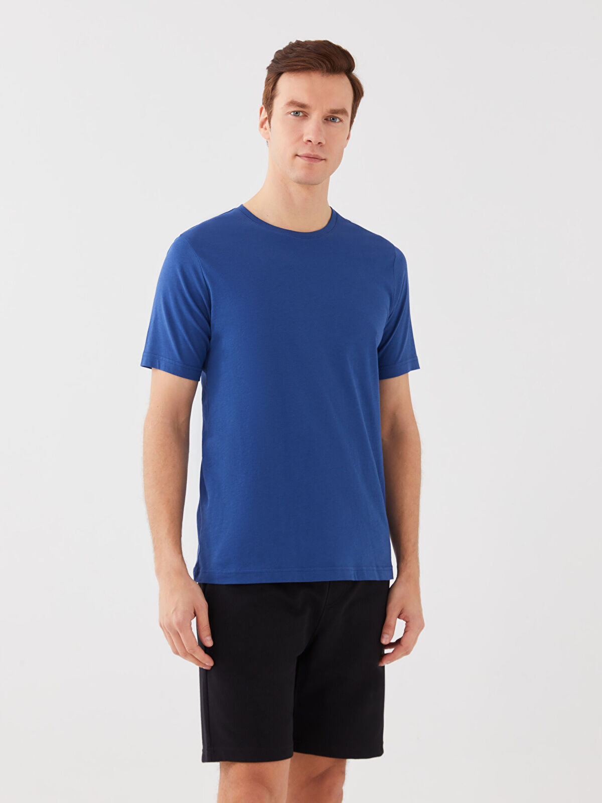 Basic Slim Fit Knitted Men Shorts