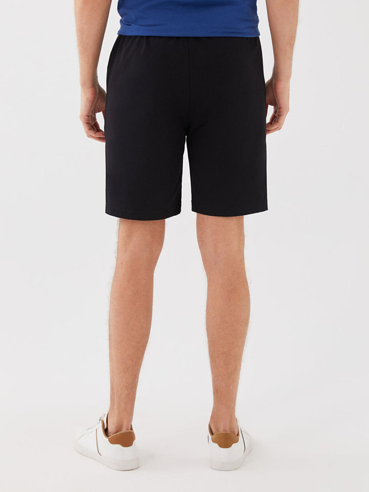Basic Slim Fit Knitted Men Shorts