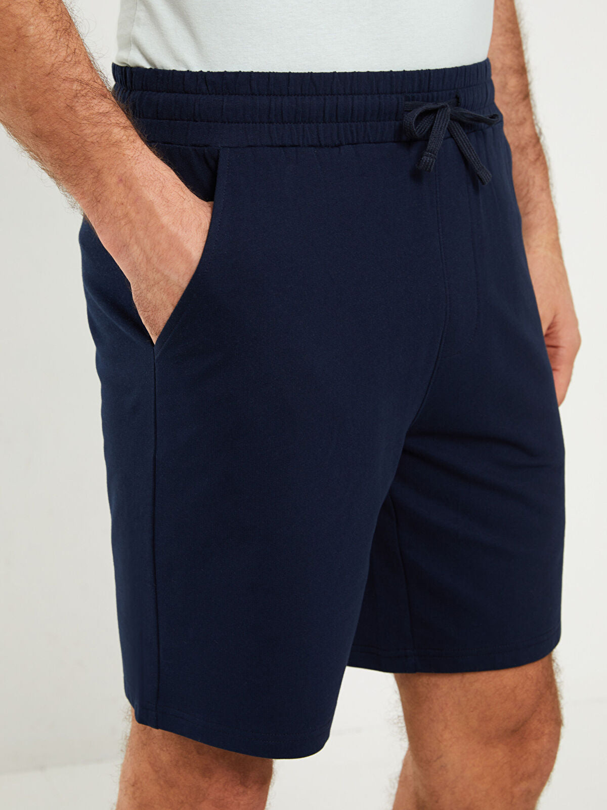 Basic Slim Fit Knitted Men Shorts
