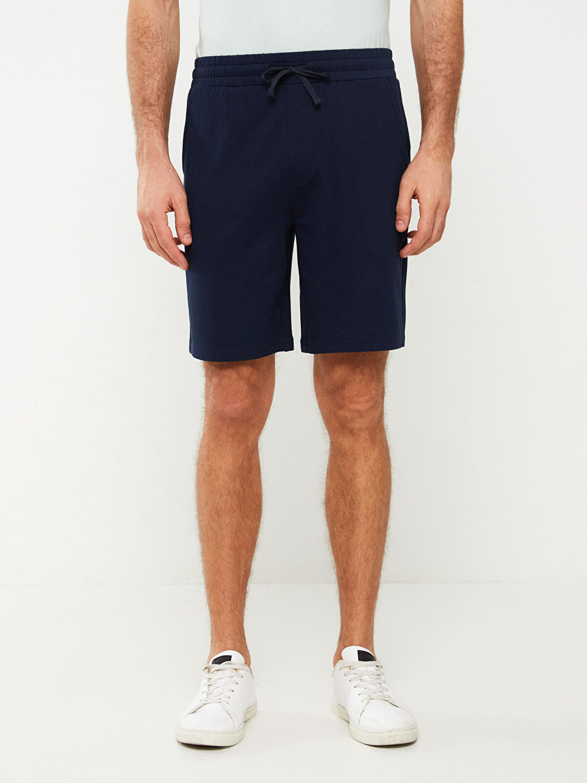Basic Slim Fit Knitted Men Shorts