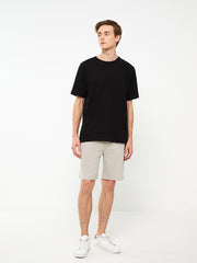 Basic Slim Fit Knitted Men Shorts