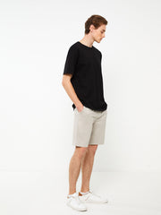 Basic Slim Fit Knitted Men Shorts