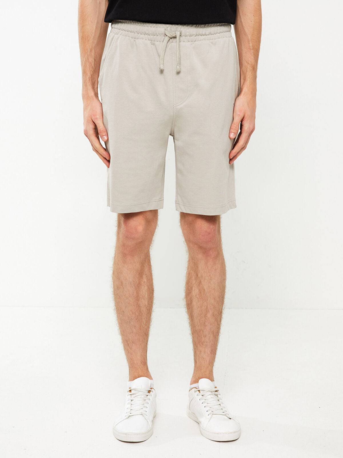Basic Slim Fit Knitted Men Shorts