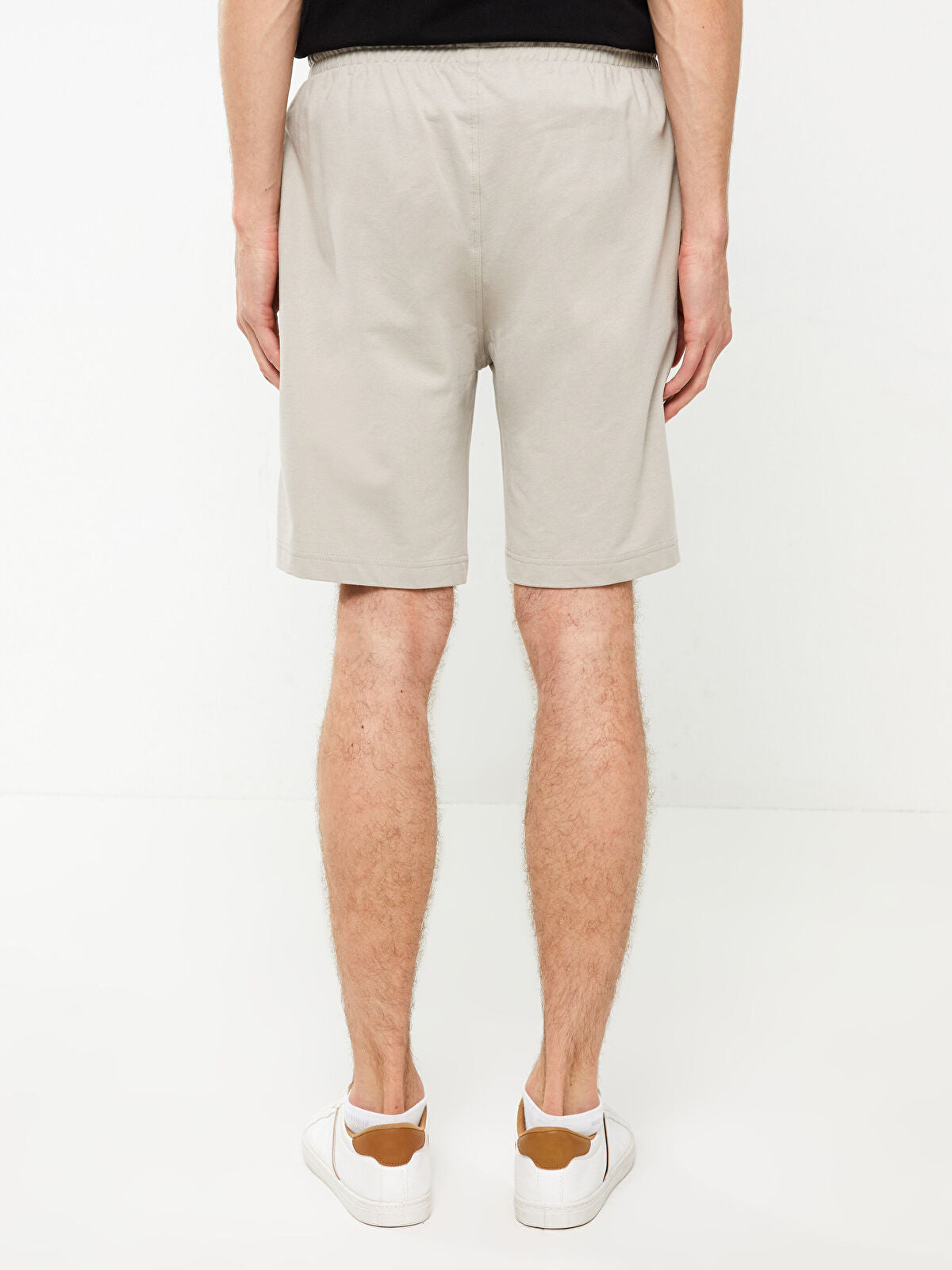 Basic Slim Fit Knitted Men Shorts