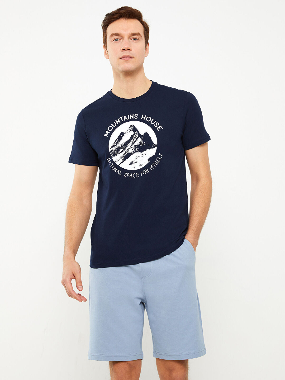 Basic Slim Fit Knitted Men Shorts