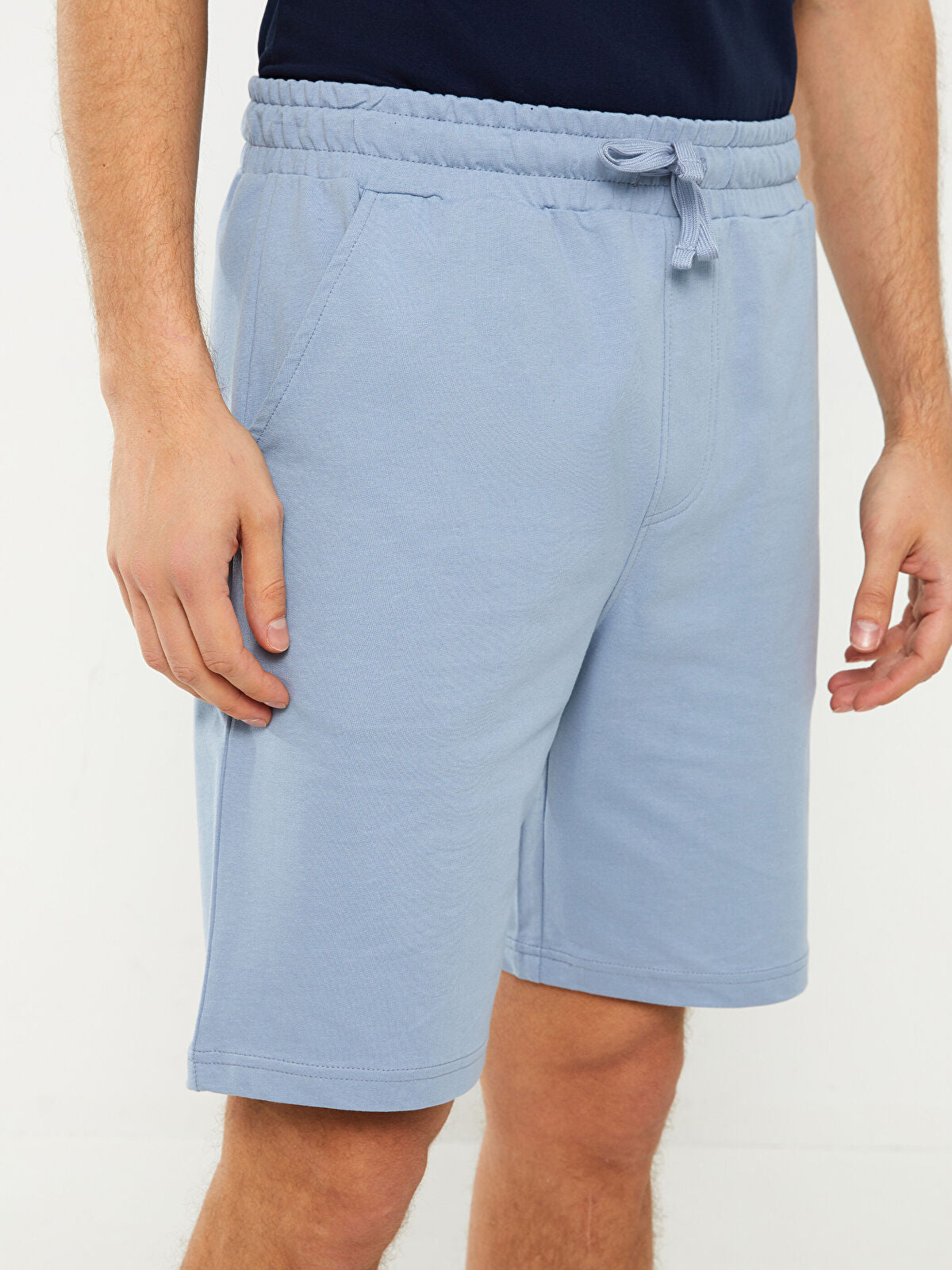 Basic Slim Fit Knitted Men Shorts
