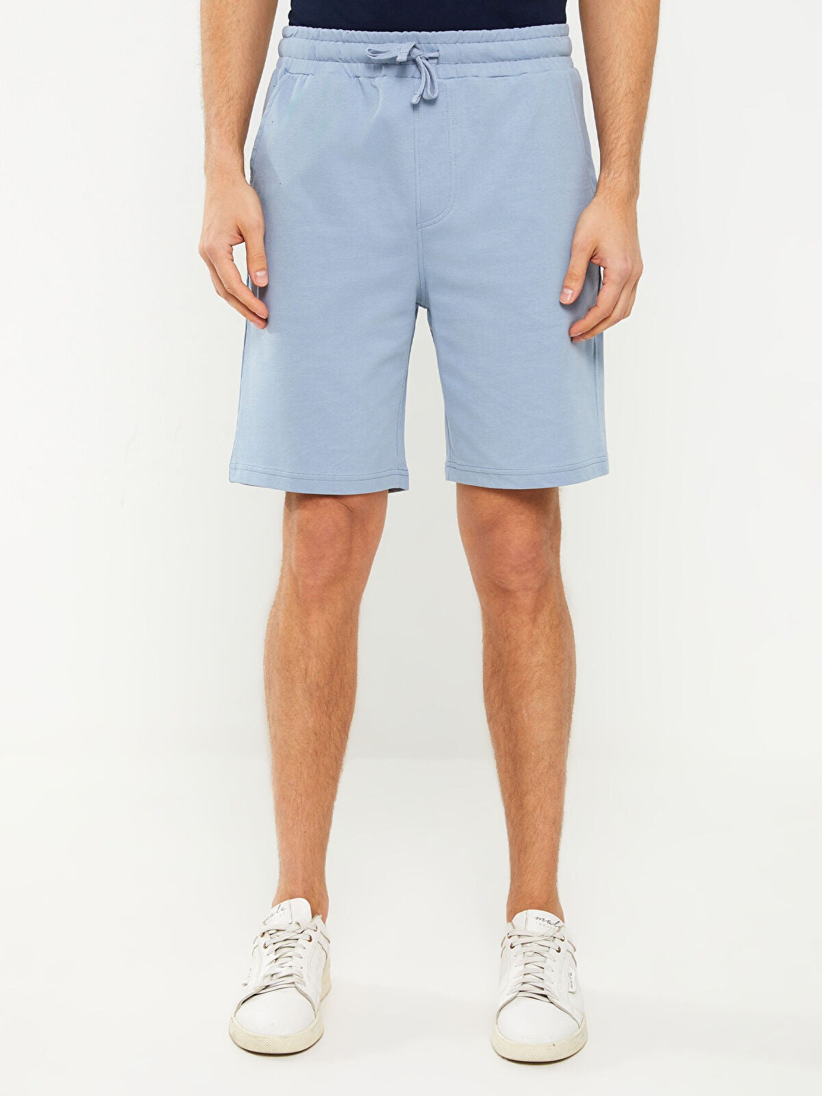 Basic Slim Fit Knitted Men Shorts