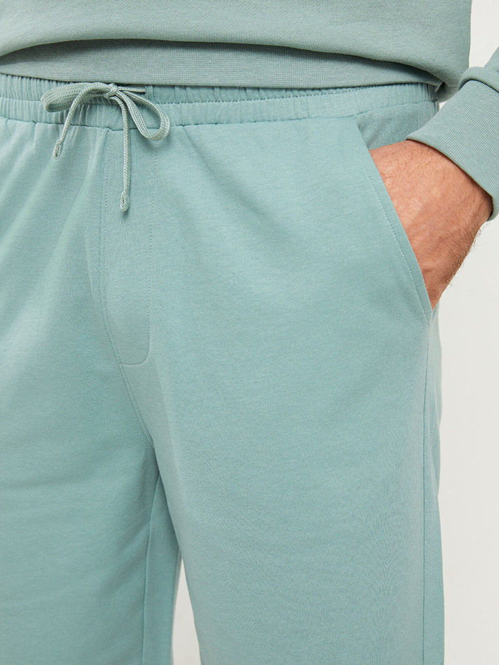 Basic Slim Fit Knitted Men Shorts