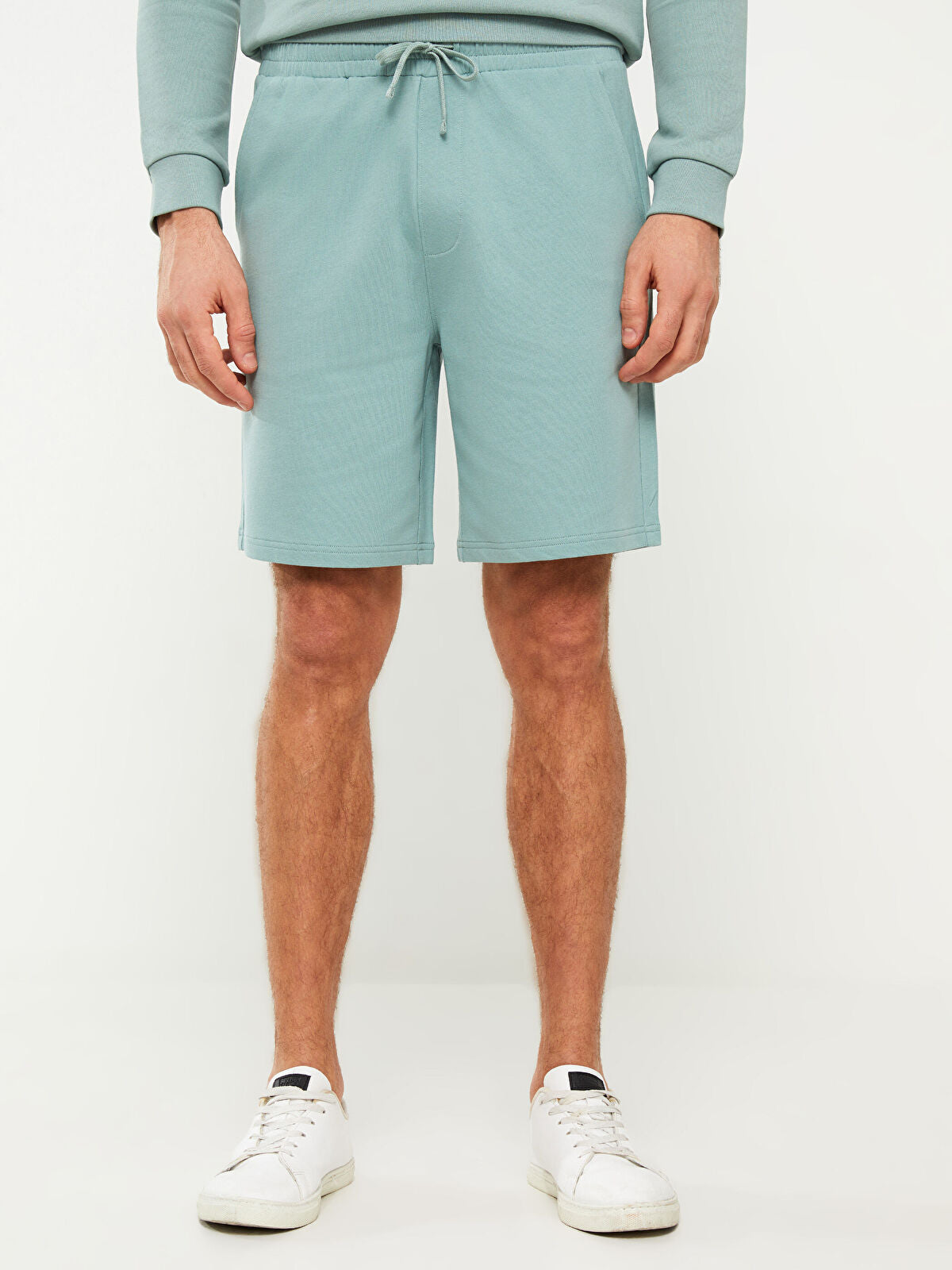 Basic Slim Fit Knitted Men Shorts