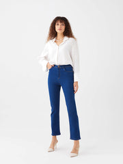Basic High Waist Slim Fit Straight Women Jeans