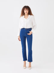 Basic High Waist Slim Fit Straight Women Jeans