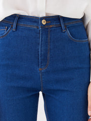 Basic High Waist Slim Fit Straight Women Jeans