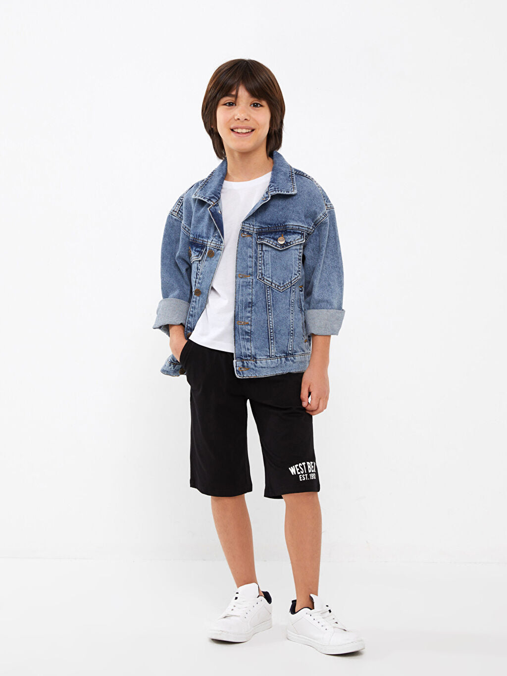 شورت مطبوع مرتفع الخصر