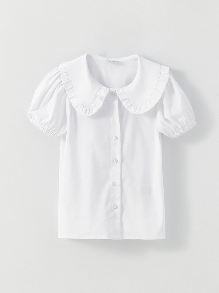 Kids Baby Collar Basic Short Sleeve Girl Shirt