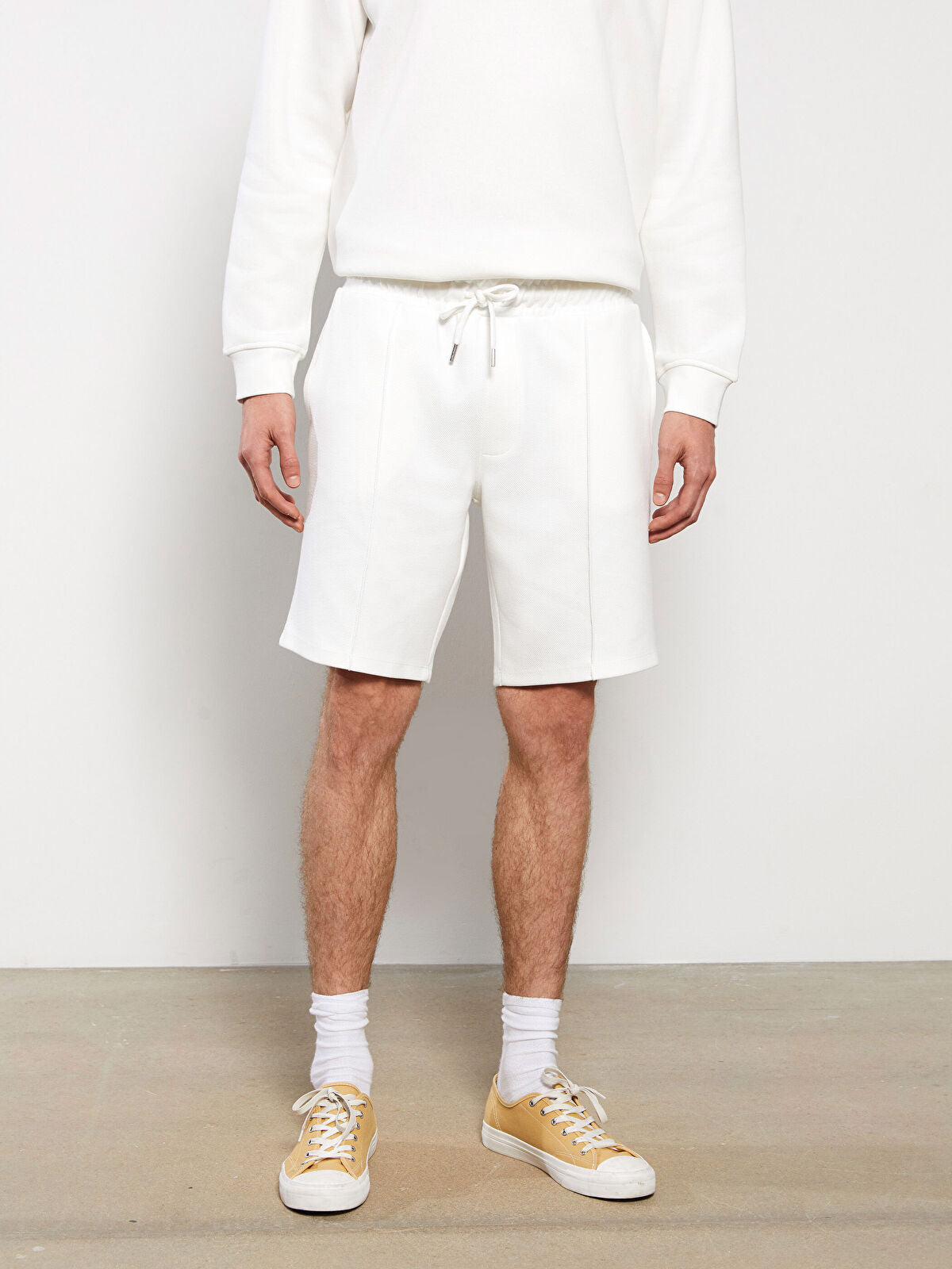 Slim Fit Knitted Men Shorts