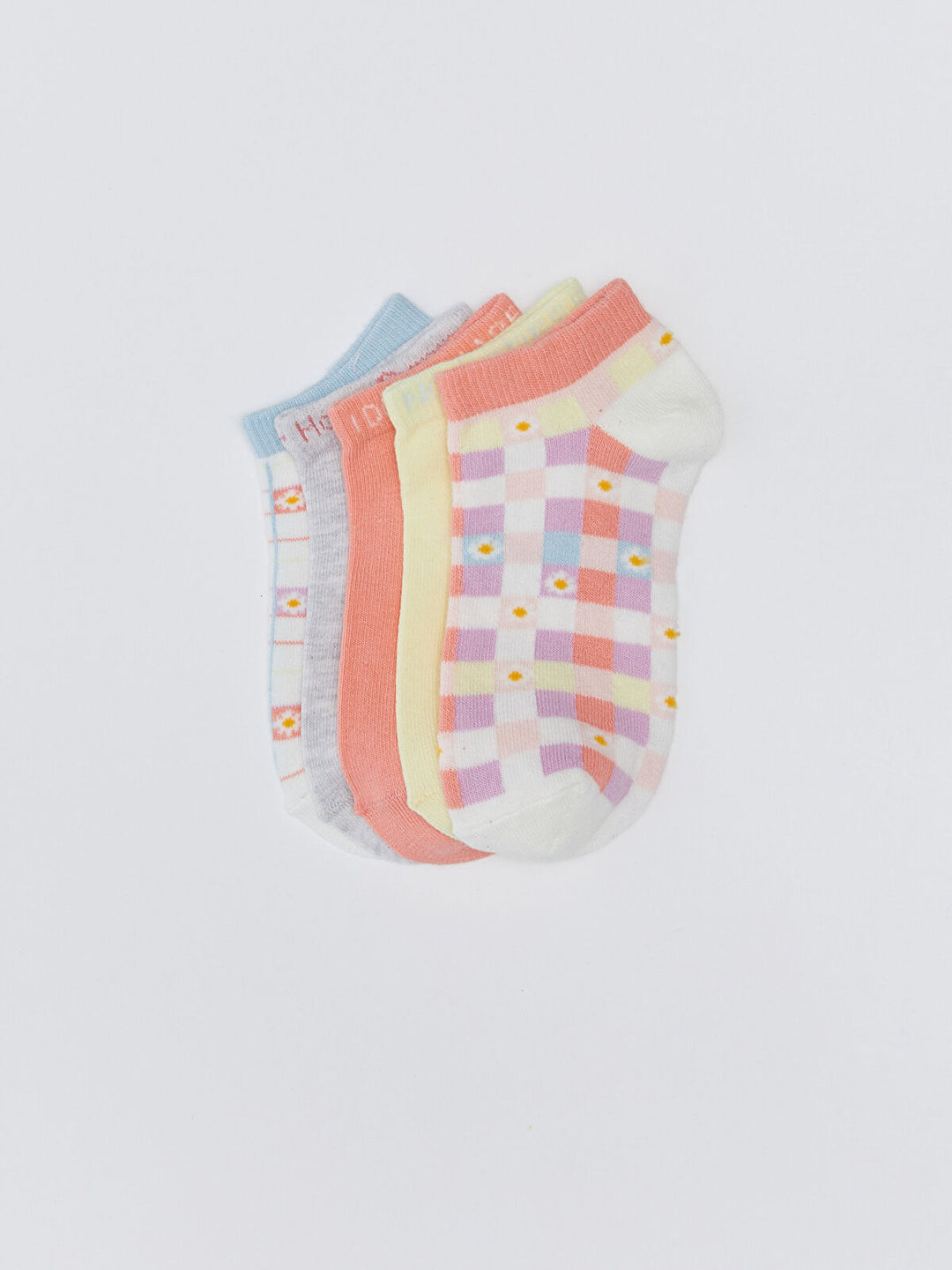 Patterned Girls Booties Socks 5 Pack