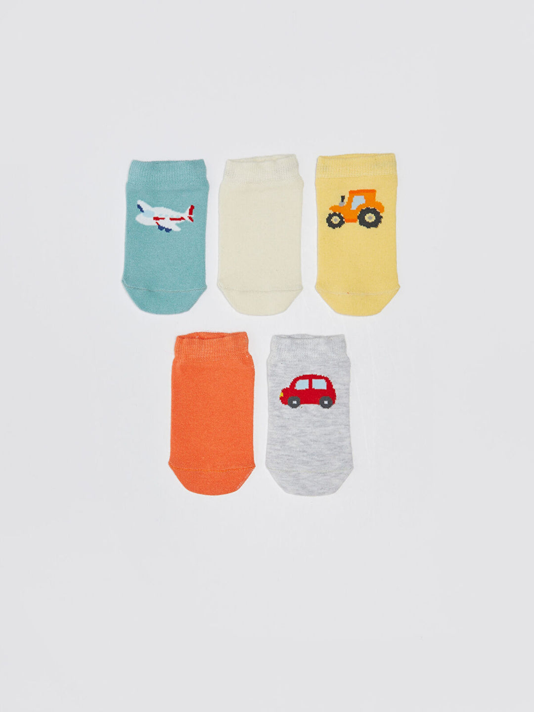 Printed Baby Boy Booties Socks 5 Pieces
