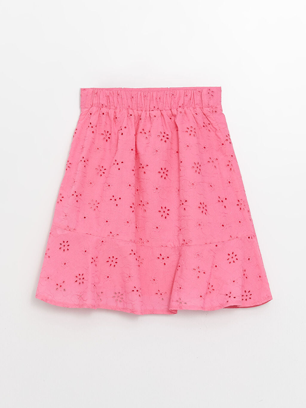 Elastic Waist Scalloped Detailed Girl Skirt