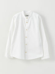 Classic Collar Basic Long Sleeve Poplin Boy Shirt