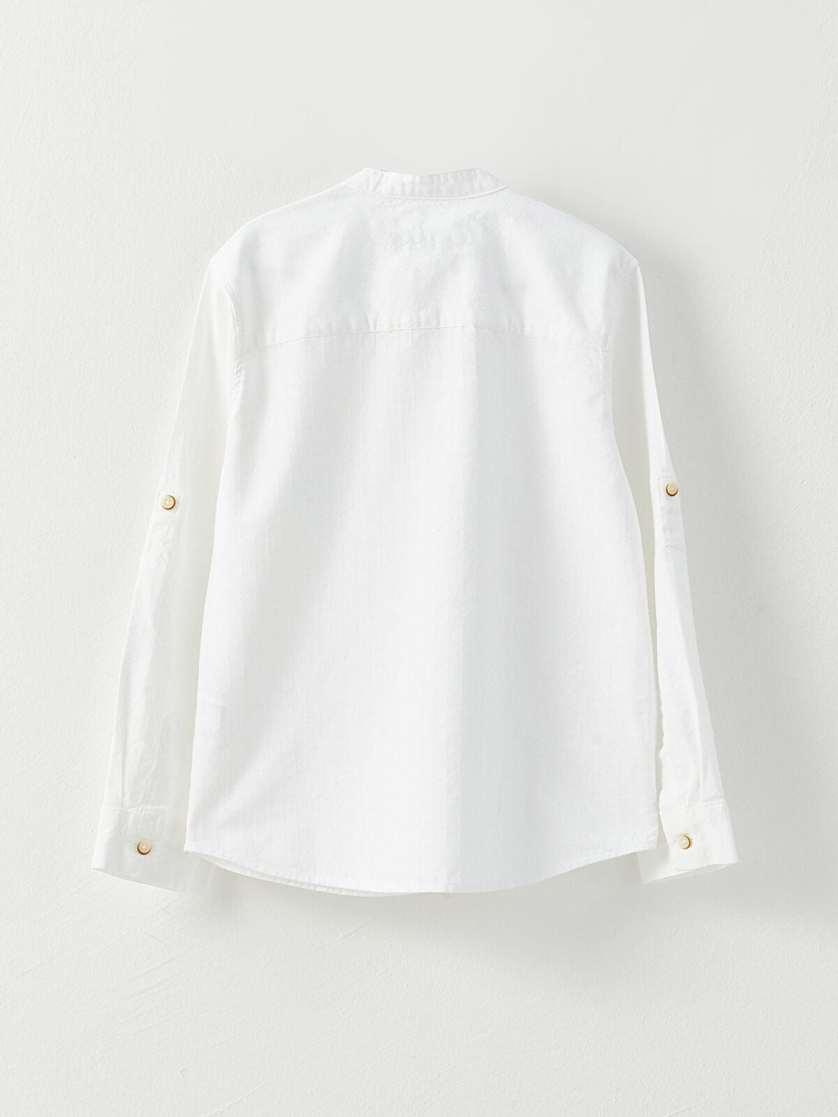 Classic Collar Basic Long Sleeve Poplin Boy Shirt