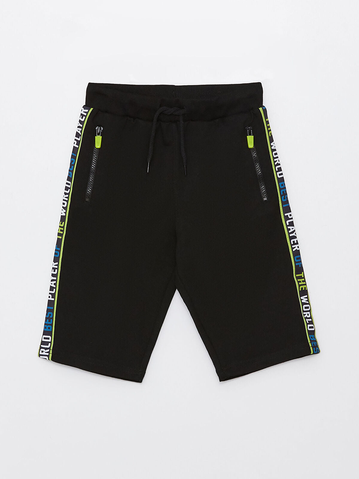 Black Elastic Waist Printed Boy Shorts