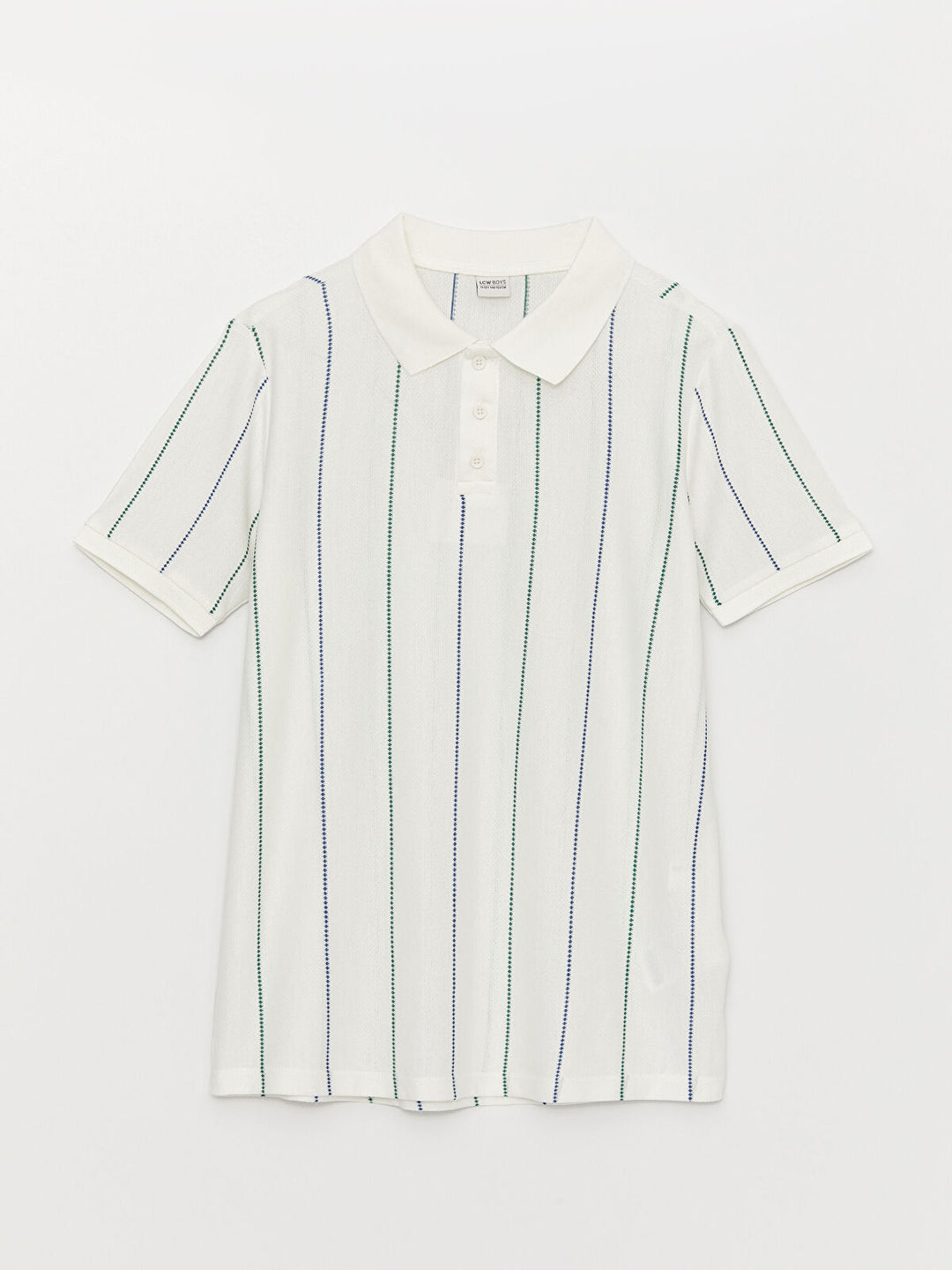 Polo Neck Striped Short Sleeve Boy T-Shirt