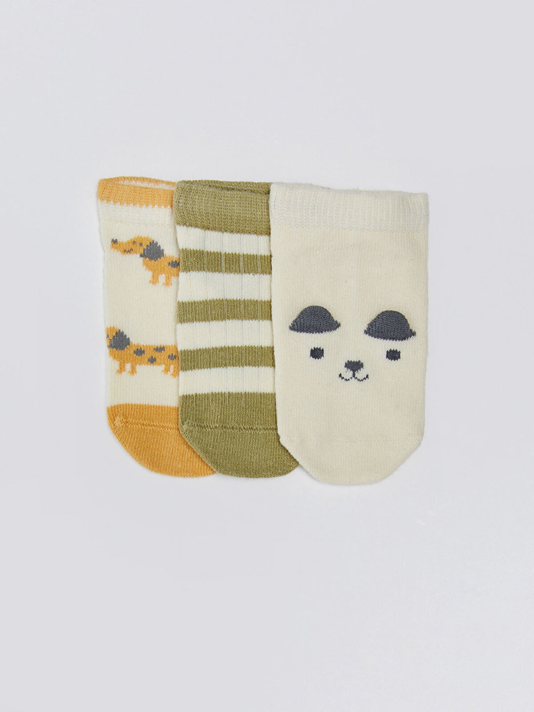 Patterned Baby Boy Booties Socks 3 Pieces