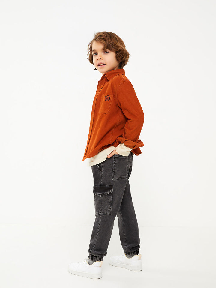 Basic Elastic Waist Boy Jean Jogger Trousers