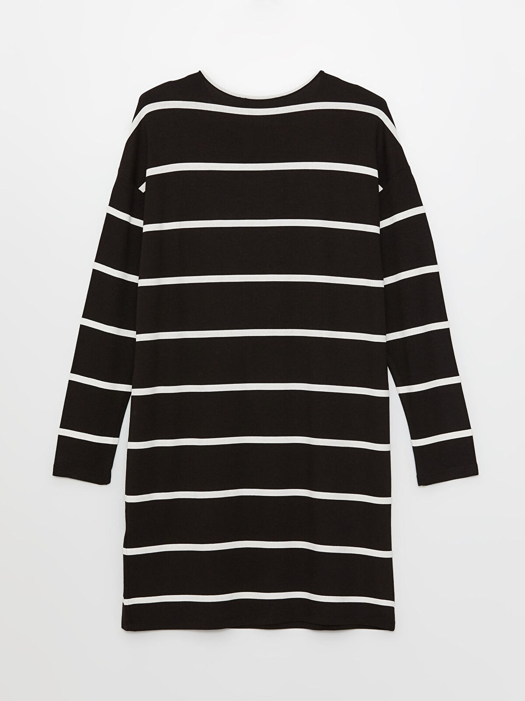 Crew Neck Striped Long Sleeve Oversize Women Tunic