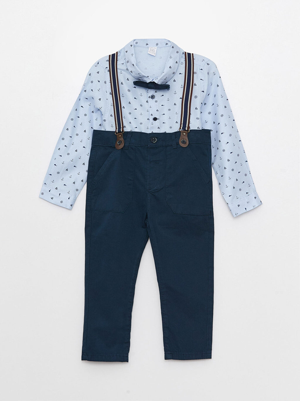 Blue Long Sleeve Printed Baby Boy Set Of 4