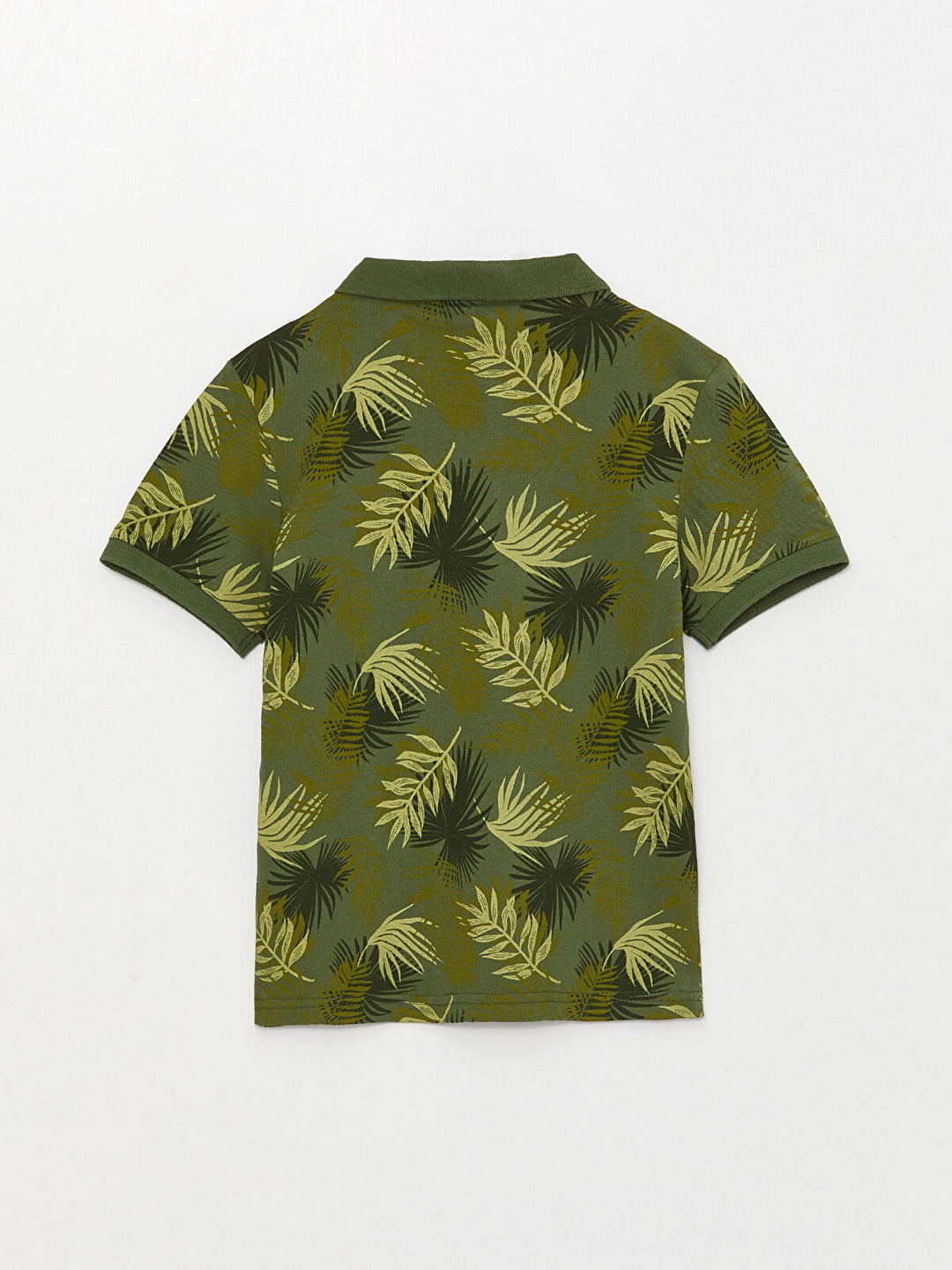 Green Polo Neck Printed Short Sleeve Boy T-Shirt