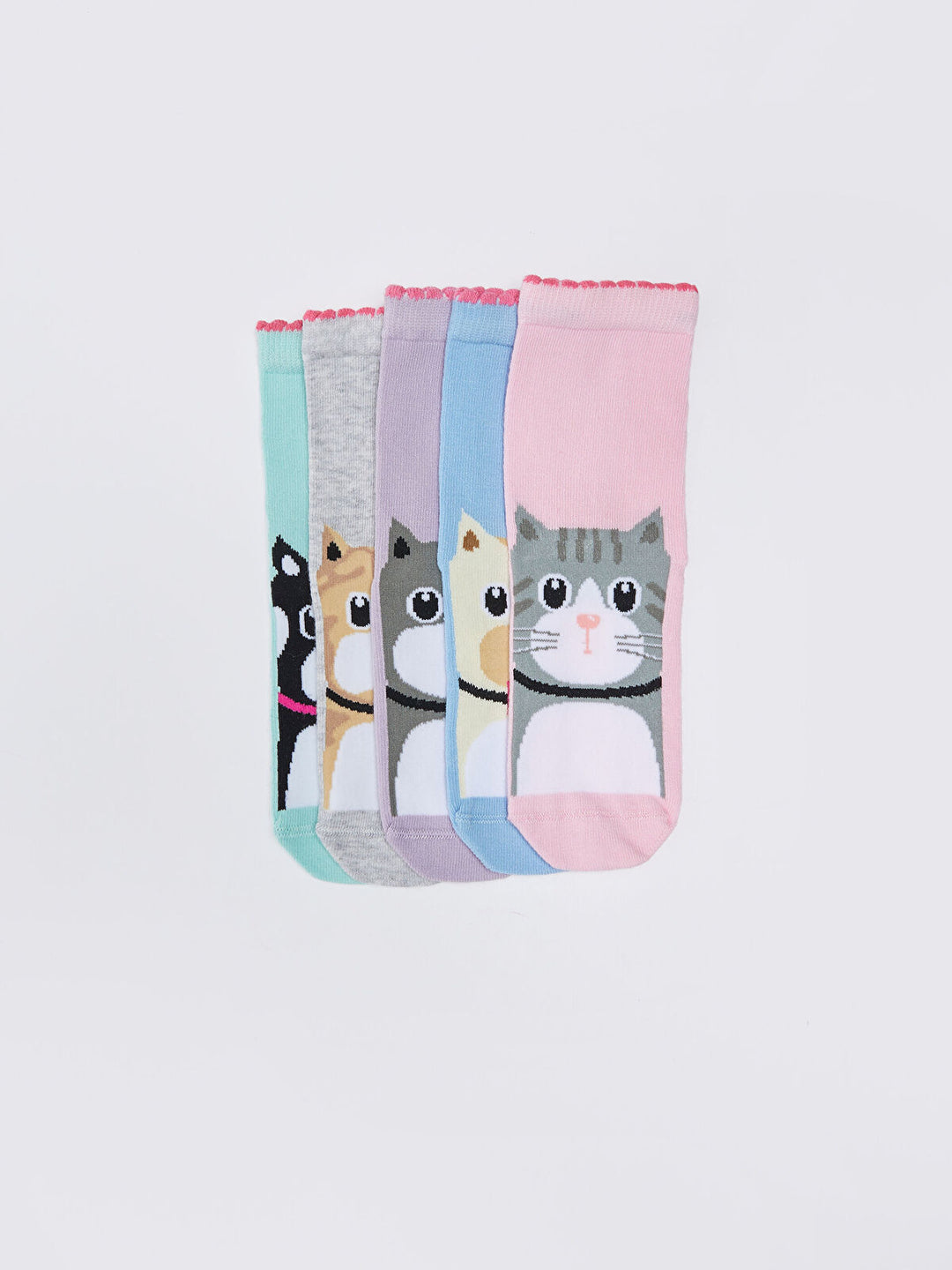 Patterned Girl Socks 5 Pieces