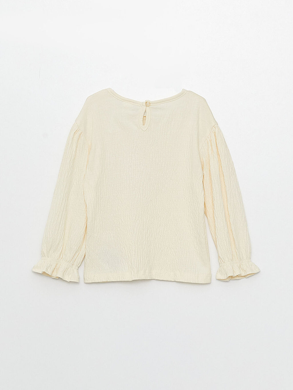 تيشرت بناتي اطفال مطرز بأكمام طويلة ورقبة دائرية