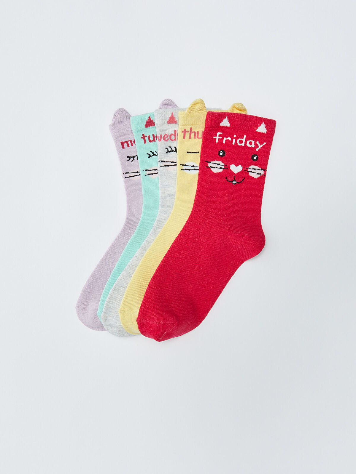 Patterned Girl Socks 5 Pieces