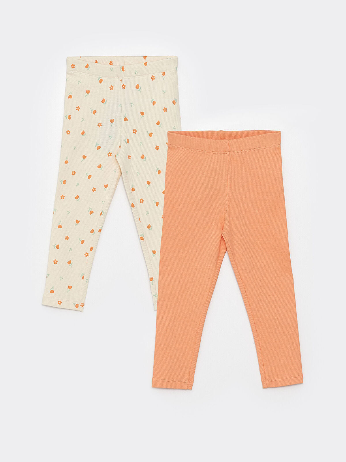 Elastic Waist Patterned Baby Girl Tights 2-Pack Set