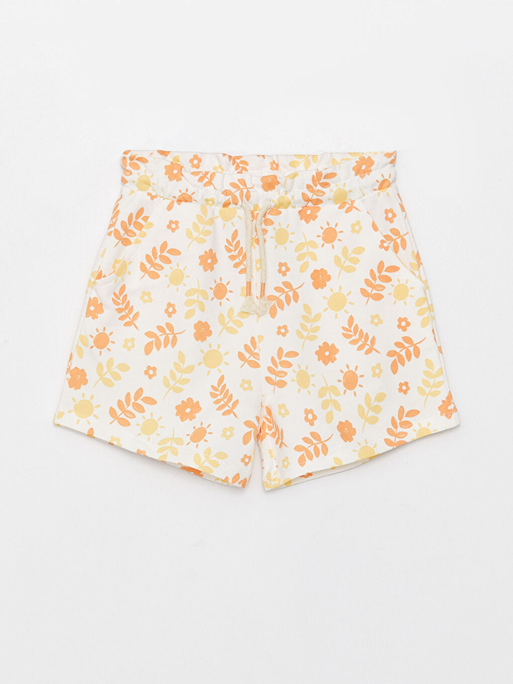 Crew Neck Printed Short Sleeve Girls T-Shirt and Shorts