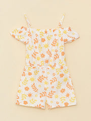 Boat Neck Girls Overalls