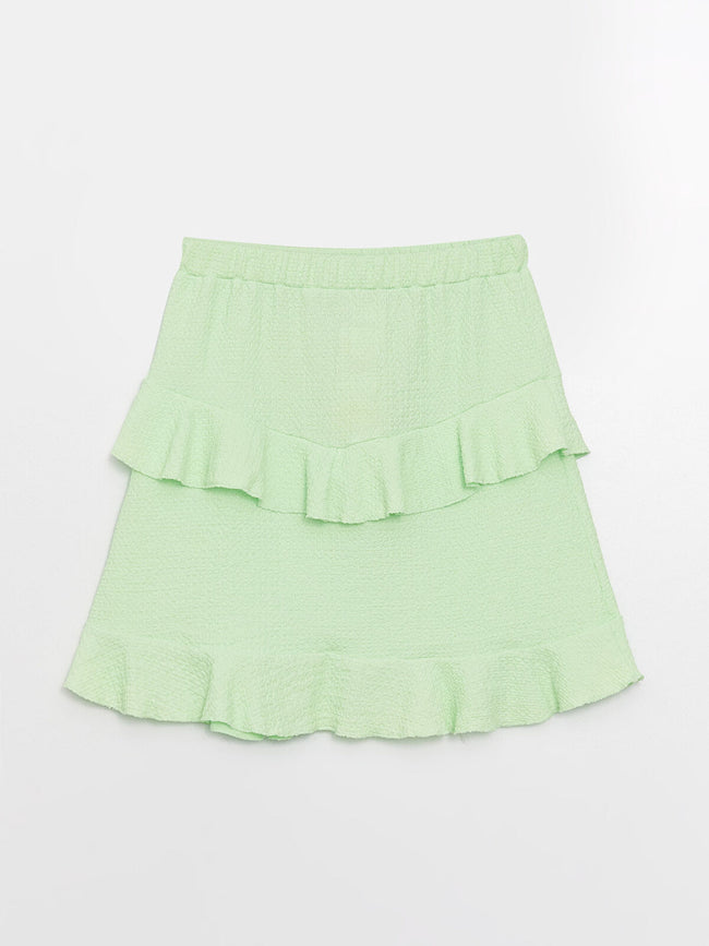 Kids Elastic Waist Frilly Girl Skirt Hover Image