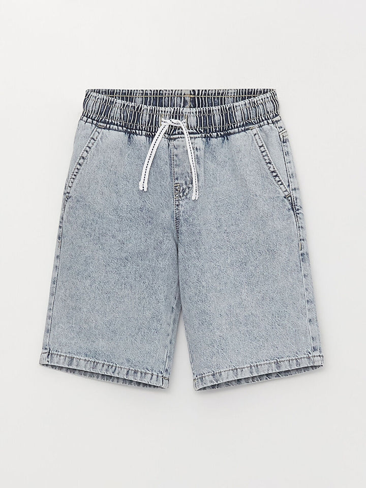 Comfortable Fit Elastic Waist Basic Boy Jean Shorts