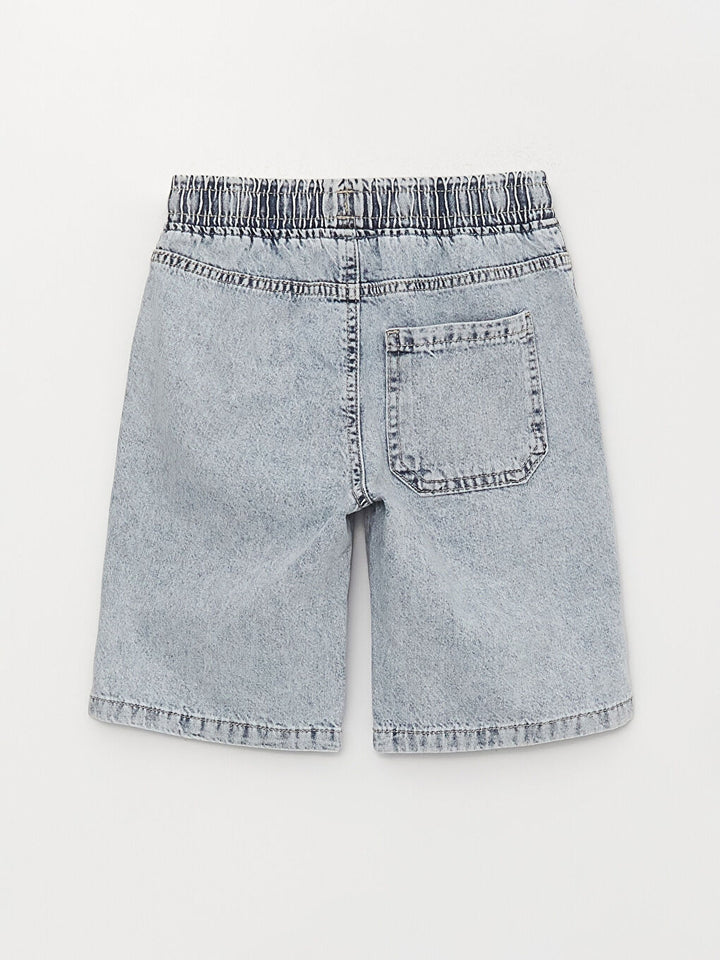 Comfortable Fit Elastic Waist Basic Boy Jean Shorts