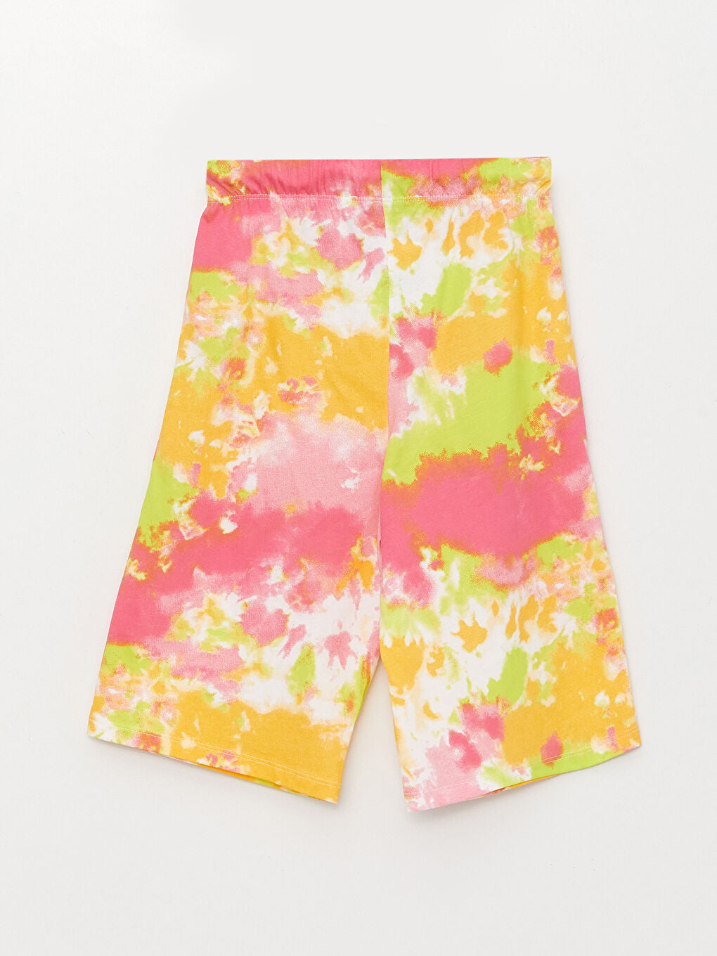 Tie-Dye Patterned Girl With Elastic Waist Bermuda