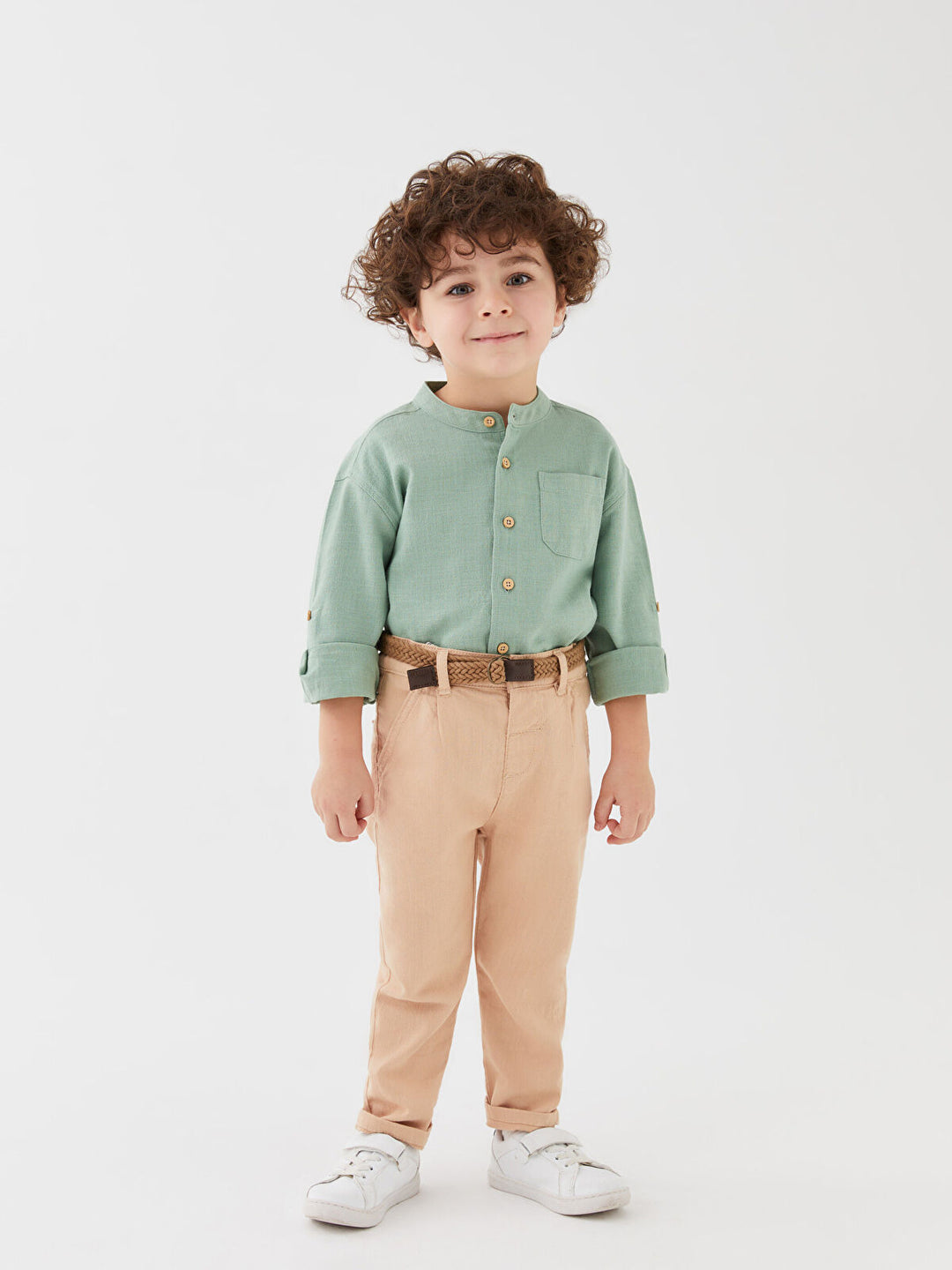 Basic Baby Boy Trousers And Belt Set Of 2