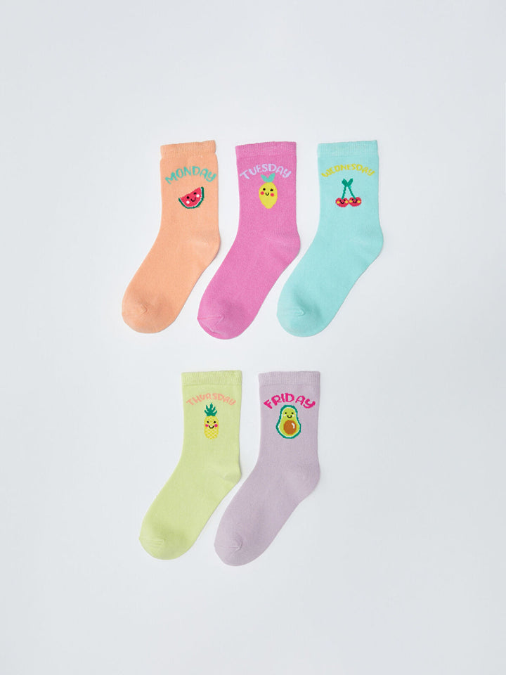 Patterned Girl Socket Socks 5-Pack