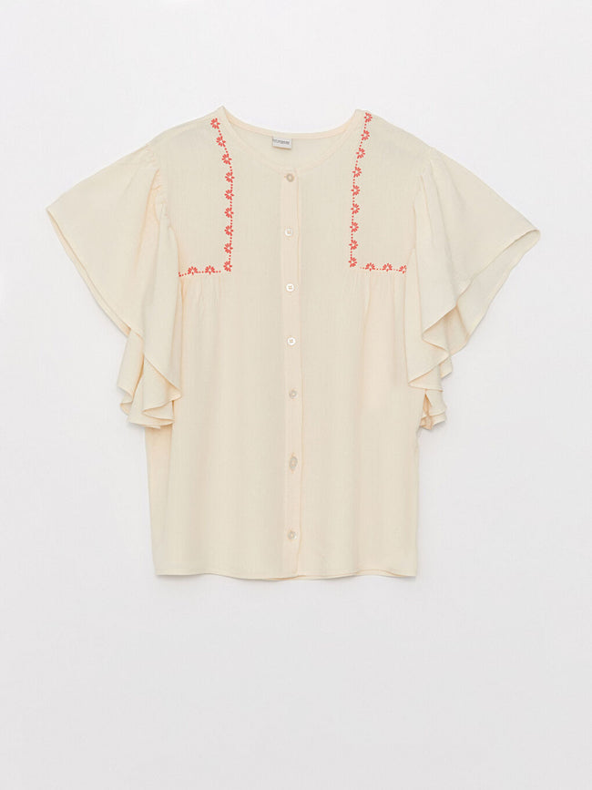 Crew Neck Printed Girls Shirt Hover Image