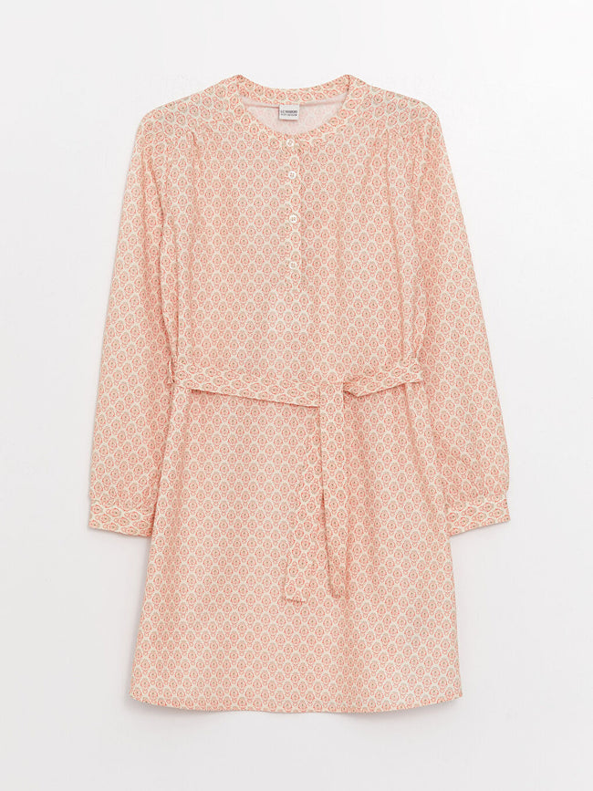 Crew Neck Patterned Long Sleeve Girls Tunic Hover Image