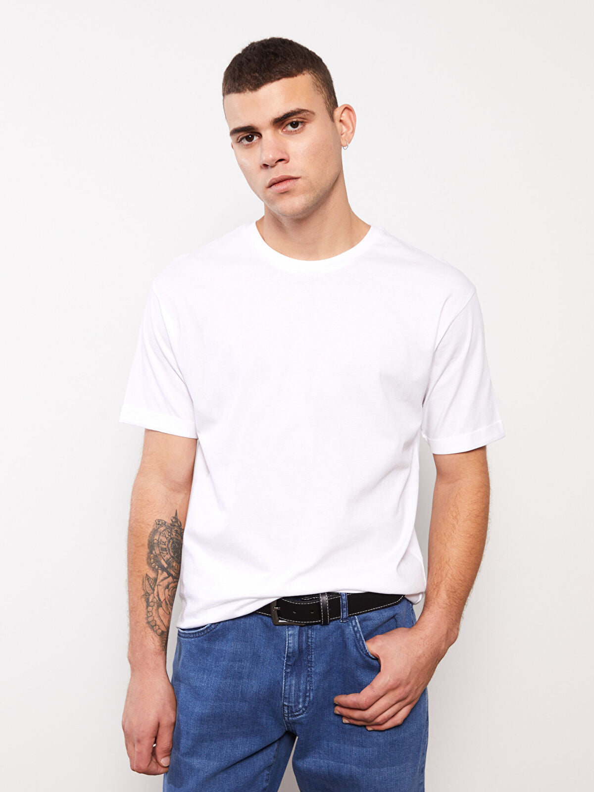 Crew Neck Short Sleeve Combed Cotton Mens T-Shirt