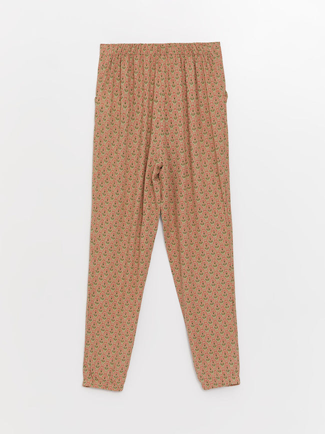 Elastic Waist Patterned Girls Trousers Main Image